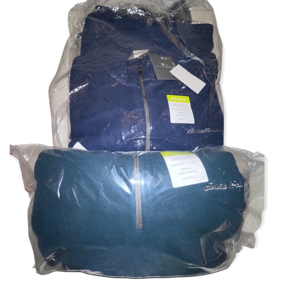 EDDIE BAUER Venture Sweatshirt Indigo Quarter Zip Fleece Pullover Jacket - Picture 7 of 8